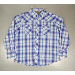 Wrangler Western Pearl‎ Snap Shirts Mens XL. Vintage Window Pane Plaid (CA55394)